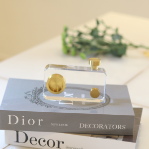 Golden Lens Medium - Crystal Camera Artefact With Brass Gold Detailing