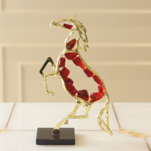 Decorative Horse Showpiece With Crystal Stones – Luxury Home & Office Artefact For Success & Power