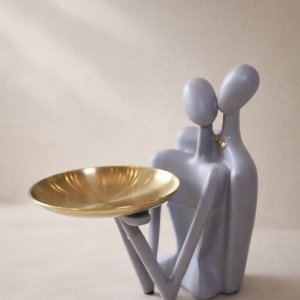 Romantic Couple Figurine With Decorative Tray – Love Showpiece For Home, Tabletop & Gifting