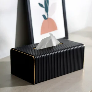 Black Luxe Tissue Box Holder