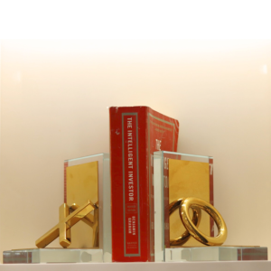 Golden XO Crystal  Bookend Set