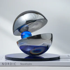 Luxury Cobalt Blue & Bhrome Orbit Sculpture