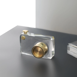 Golden lens big- crystal camera artefact